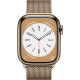 Apple Watch Series 8 [GPS + Cellular 45 mm] Akıllı Saat, Altın Rengi Paslanmaz Çelik Kasa ve Altın Rengi Milano Loop Akıllı Saat