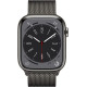 Apple Watch Series 8 GPS+Cellular 45mm Paslanmaz Çelik Kasa ve Grafit Milano Loop Grafit Akıllı Saat