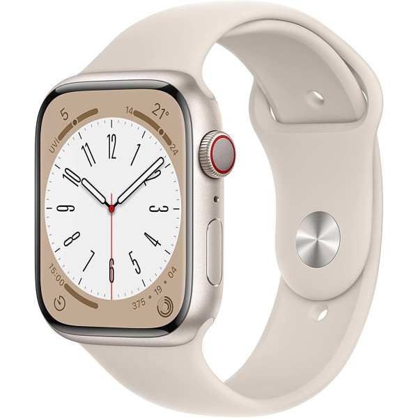 Apple Watch Series 8 GPS+Cellular 41mm Alüminyum Kasa ve Standart Spor Kordon Yıldız Işığı Akıllı Saat