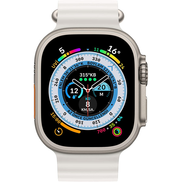 Apple Watch Ultra Titanyum Kasa ve Yıldız Işığı Ocean Kordon