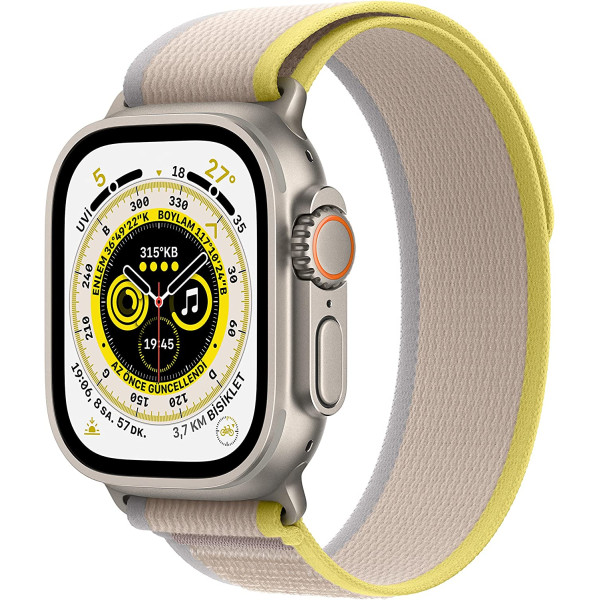 Apple Watch Ultra GPS+Cellular  Titanyum Kasa ve Sarı/Bej Trail Loop Akıllı Saat M/L Kayış Akıllı Saat